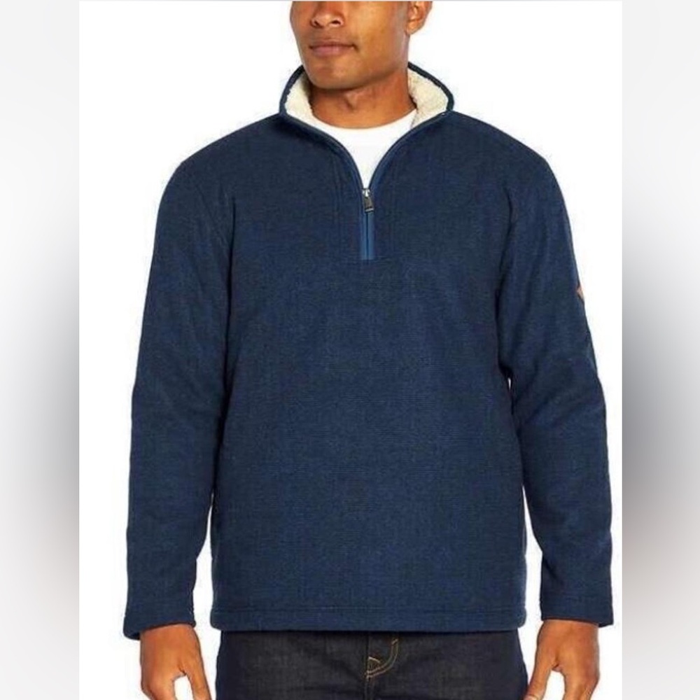 Men's Orvis‎ Sherpa Fleece Quarter Zip Pullover Long Sleeve Sweater Small Warm